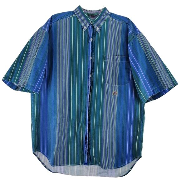 Vtg McIntosh Seymoor Shirt Mens L Button Down Multicolor Striped Pockets Cotton - Picture 1 of 14